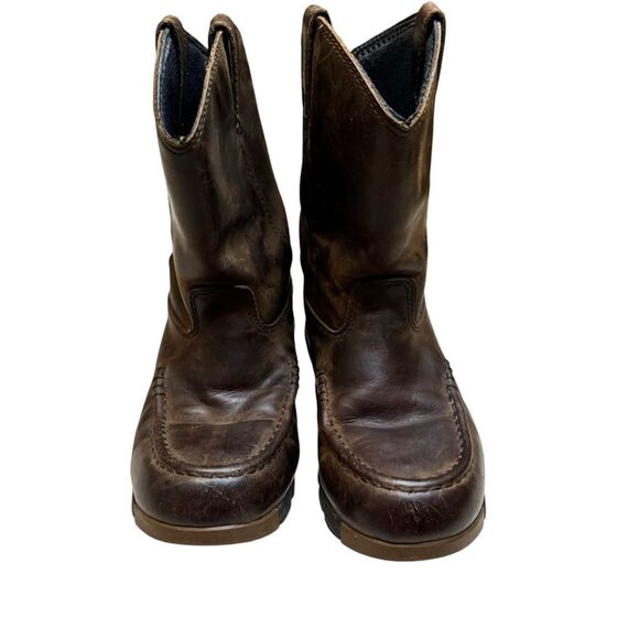 Georgia Boot Big Kids 7 Inch Pull On Brown Boots Size 3.5 - Picture 2 of 8